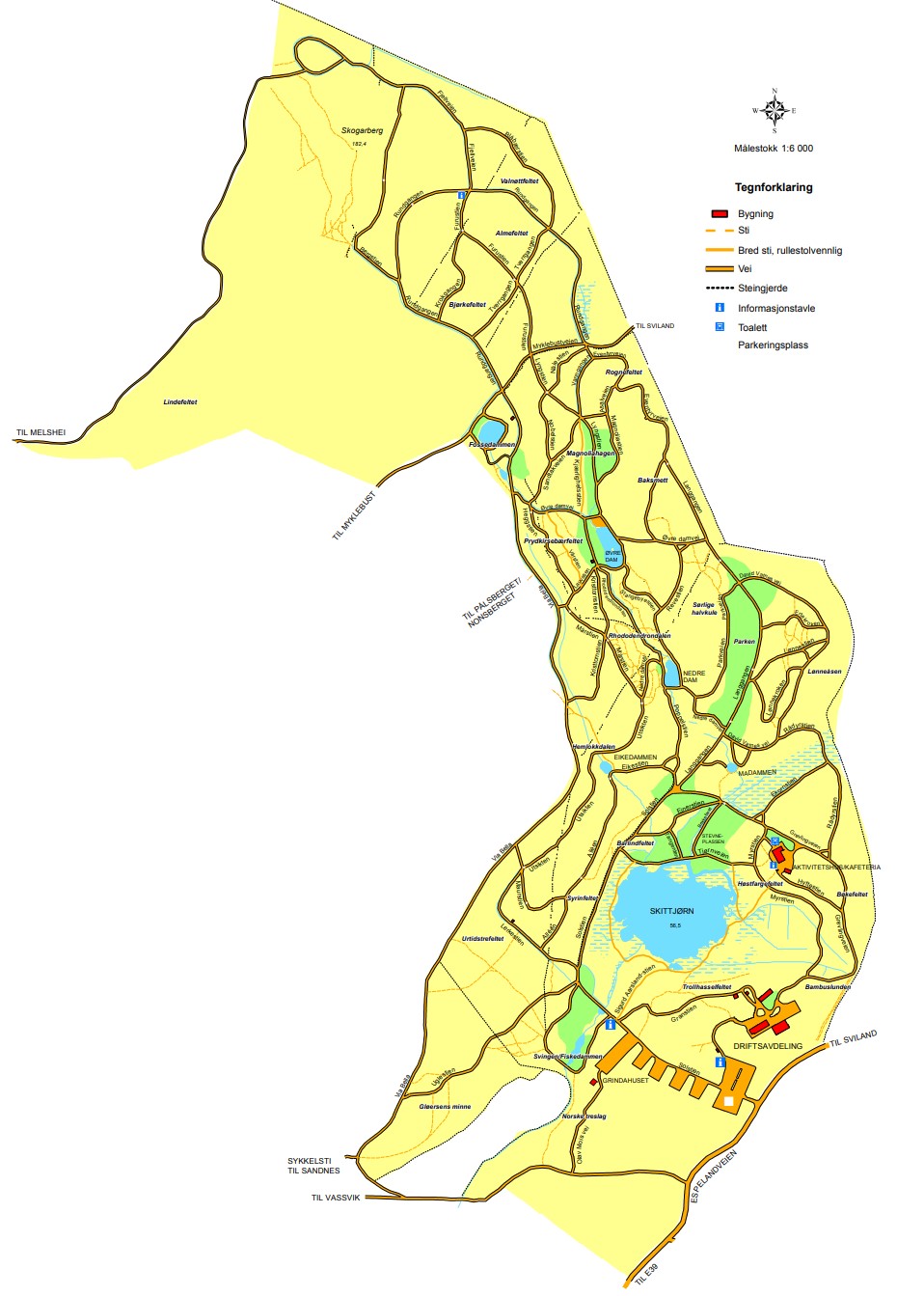 Kart over Rogaland Arboret